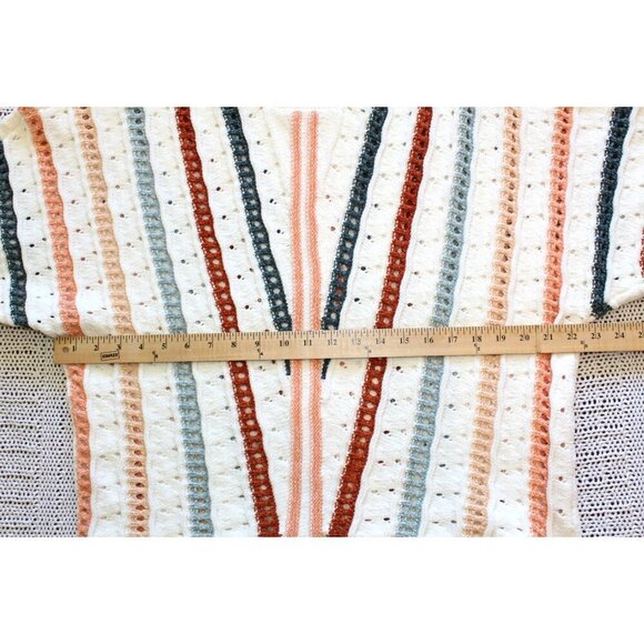 Maurices Chenille Stripped Dolman Sweater Multicolor Crochet Size XL Cozy Comfy - Picture 3 of 9